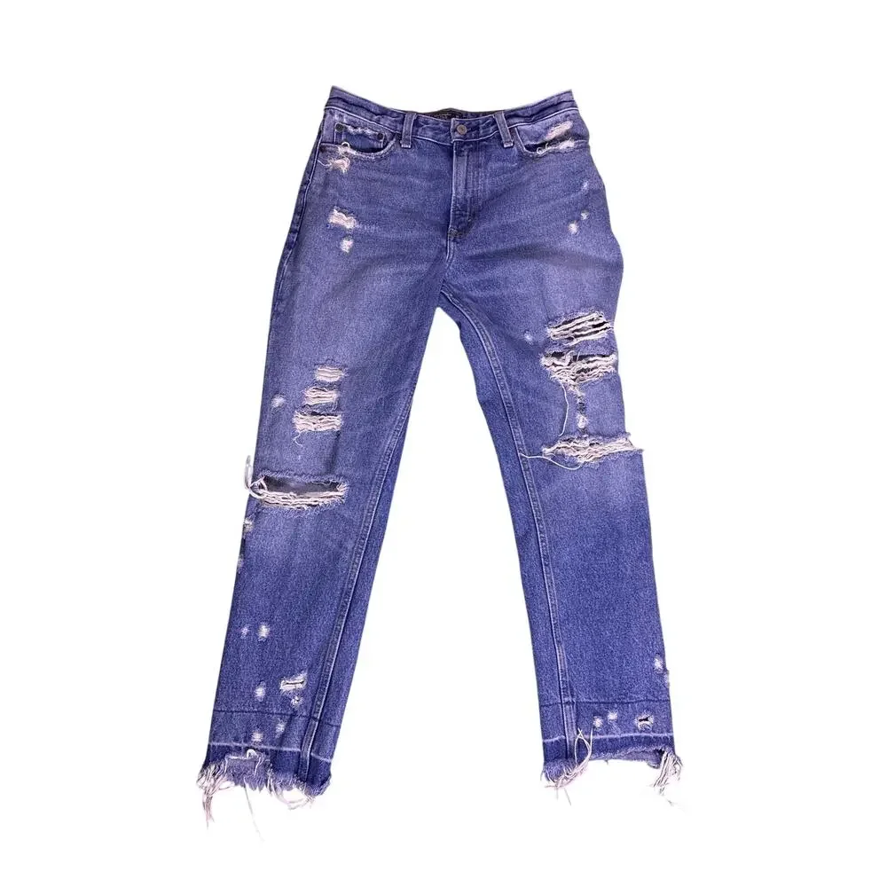Abercrombie & Fitch Annie High Rise Girlfriend Jeans Women’s 6 28W Y2K Raw Hem